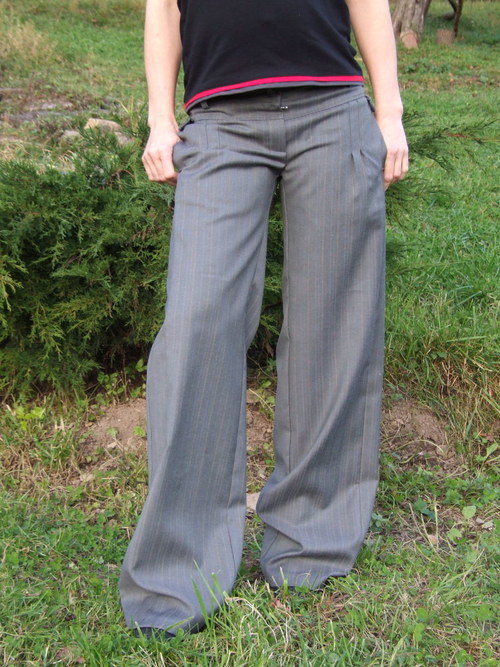 Šedé elegantní kalhoty — foto 4