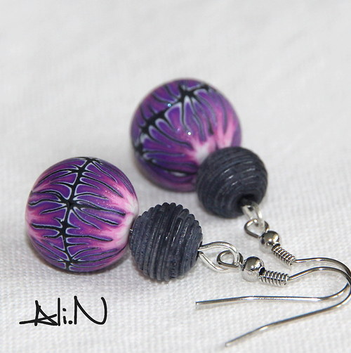 Náušnice Purple roots — foto 2