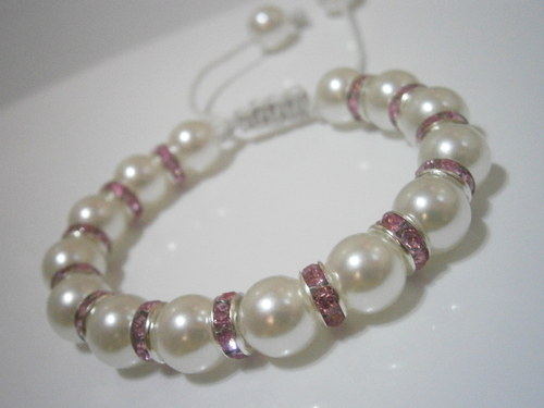 Něžný perlový náramek (shamballa) — foto 2
