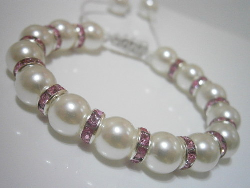 Něžný perlový náramek (shamballa) — foto 3