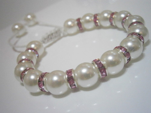 Něžný perlový náramek (shamballa) — foto 4