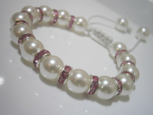 Něžný perlový náramek (shamballa) — foto 5