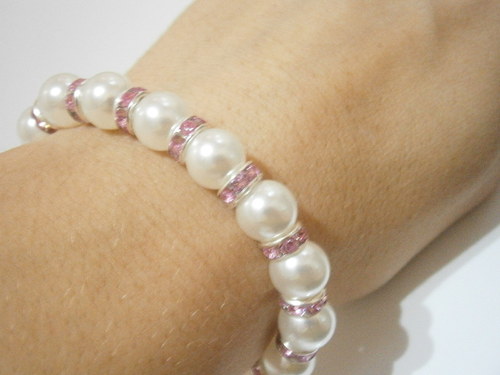 Něžný perlový náramek (shamballa) — foto 6