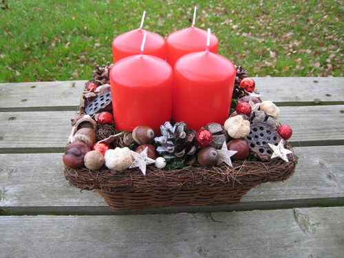 Adventní svícen - červený... — foto 3