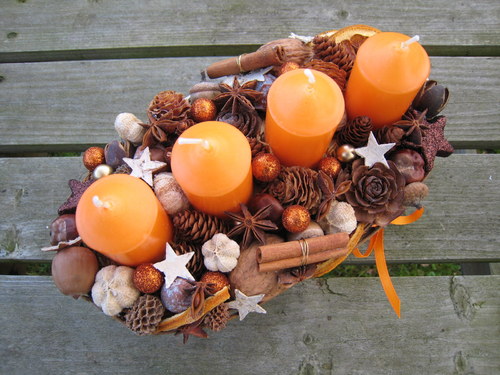 Adventní svícen - oranžový... — foto 3