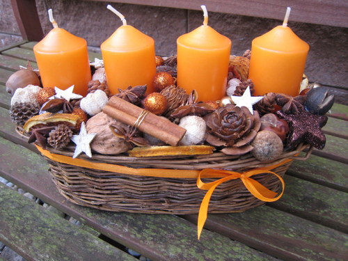 Adventní svícen - oranžový... — foto 4