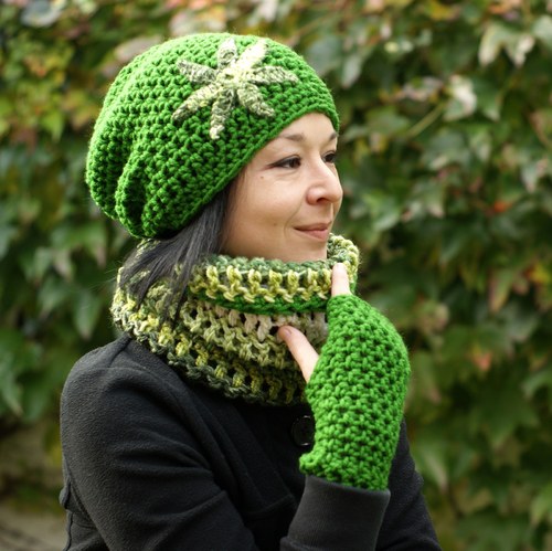 Flower Green (set čiapkošálový) — foto 2
