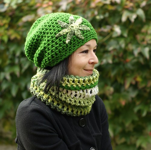 Flower Green (set čiapkošálový) — foto 3