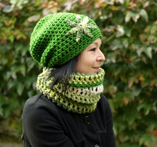 Flower Green (set čiapkošálový) — foto 4
