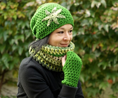 Flower Green (set čiapkošálový) — foto 5