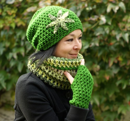 Flower Green (set čiapkošálový) — foto 6
