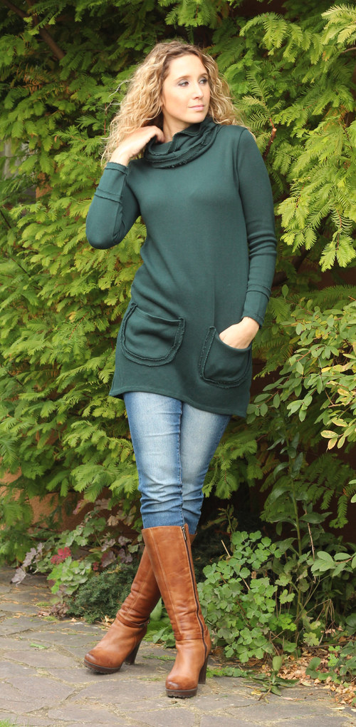 Zelené úpletové šaty — foto 3