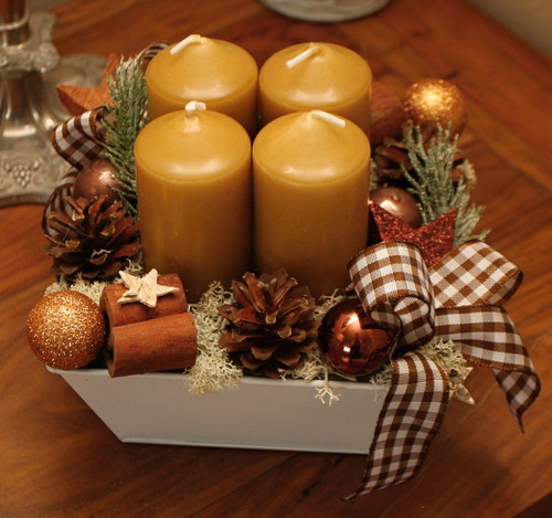 Skořicový adventní svícen — foto 2