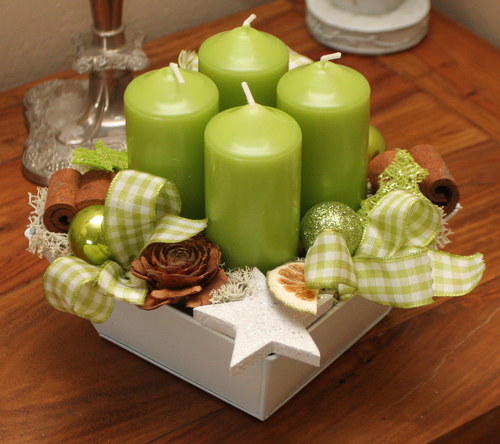 Limetkový adventní svícen — foto 2