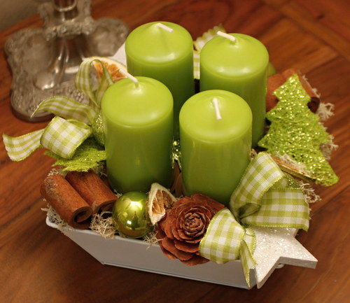 Limetkový adventní svícen — foto 3