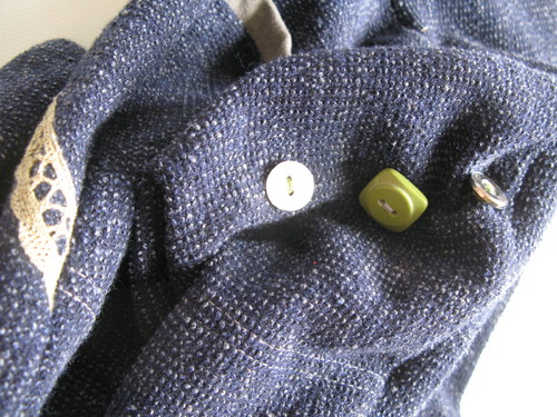 Modrá teplá úpletová sukně — foto 5