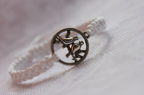 Zamilovaní ptáčci.. Náramek makramé/shamballa — foto 3