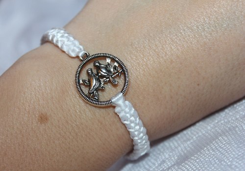 Zamilovaní ptáčci.. Náramek makramé/shamballa — foto 4