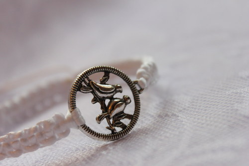 Zamilovaní ptáčci.. Náramek makramé/shamballa — foto 5