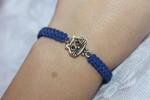 Kočička.. Náramek makramé/shamballa — foto 4