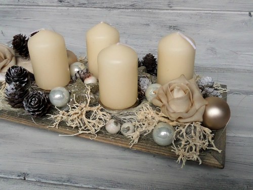 Adventní svícen..krémově bílá — foto 3