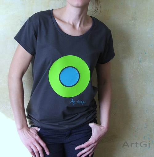 Tričko grey- green&turquoise — foto 4