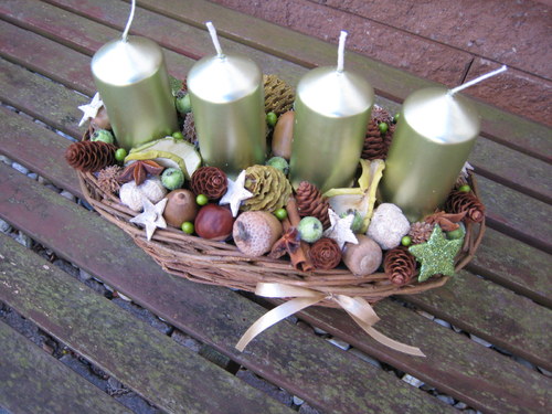 Adventní svícen - zelenkavý... — foto 2