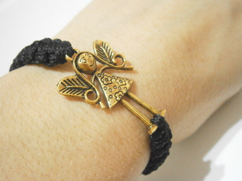 Náramek s andílkem (macramé/shamballa) — foto 6