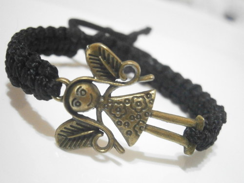 Náramek s andílkem (macramé/shamballa) — foto 3