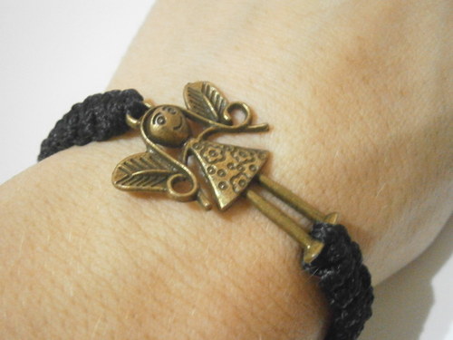 Náramek s andílkem (macramé/shamballa) — foto 5