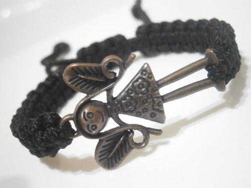 Náramek s andílkem (macramé/shamballa) — foto 2