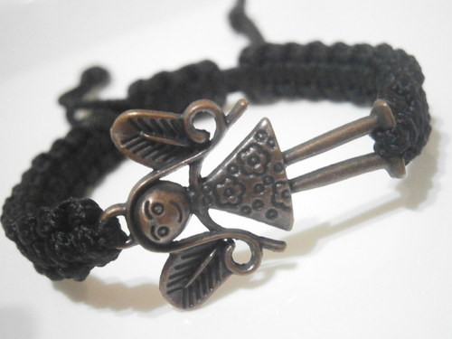 Náramek s andílkem (macramé/shamballa) — foto 3