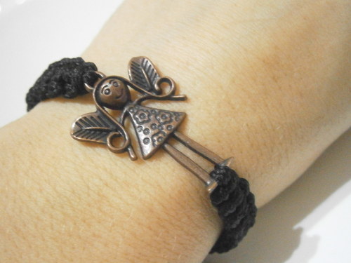 Náramek s andílkem (macramé/shamballa) — foto 6
