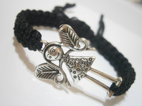 Náramek s andílkem (macramé/shamballa) — foto 2