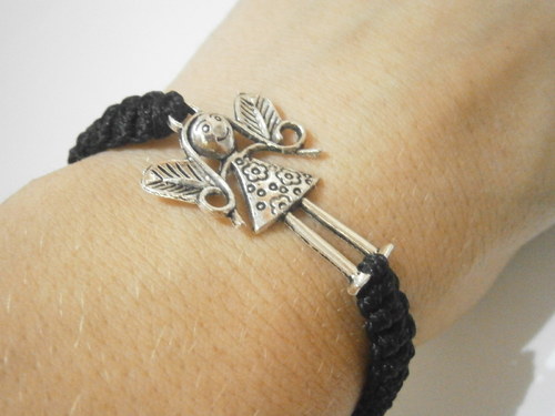 Náramek s andílkem (macramé/shamballa) — foto 4