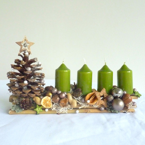 Adventní svícen se stromečkem - zelený — foto 2