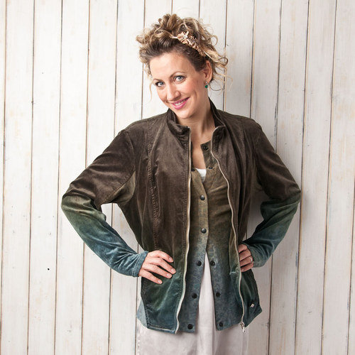 Sametová bunda "biker" - vel. XL — foto 2