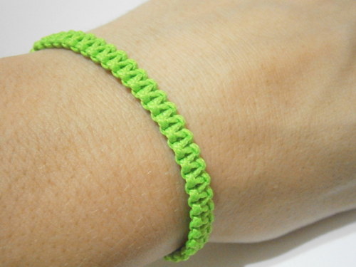 Veselé náramky (shamballa/macramé) - Zelený neon — foto 5