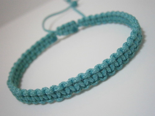 Veselé náramky (shamballa/macramé) - Tyrkysový — foto 3