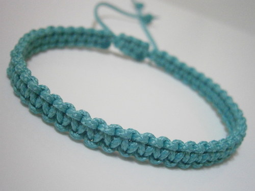 Veselé náramky (shamballa/macramé) - Tyrkysový — foto 4