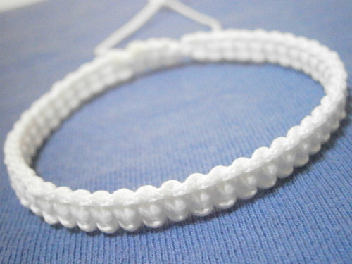 Veselé náramky (shamballa/macramé) - Bílý — foto 3