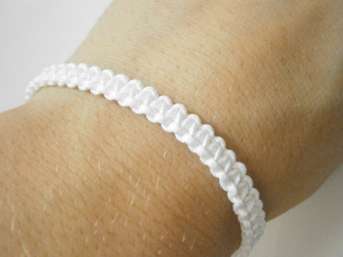 Veselé náramky (shamballa/macramé) - Bílý — foto 4