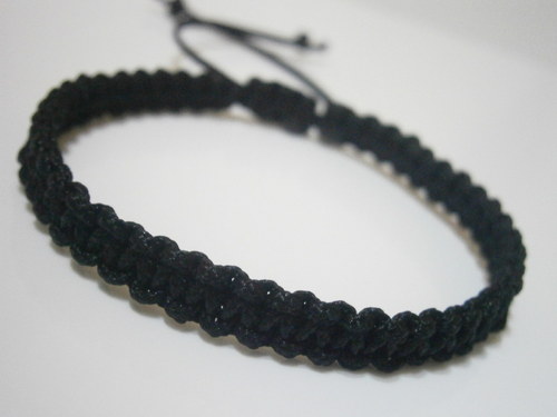 Veselé náramky (shamballa/macramé) - Černý — foto 3