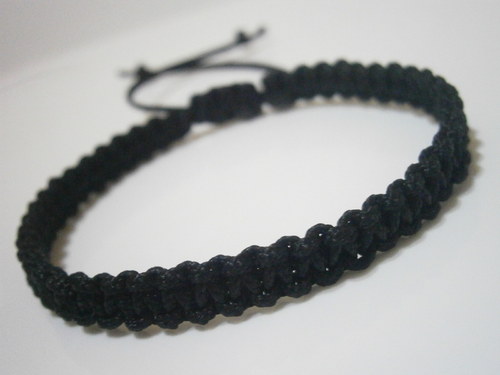 Veselé náramky (shamballa/macramé) - Černý — foto 4