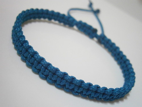 Veselé náramky (shamballa/macramé) - Tyrkysový tm. — foto 4