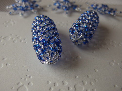 Vánoční šiška modro-stříbrná — foto 3