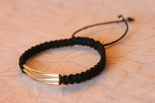 Touha... Náramek makramé/shamballa — foto 6