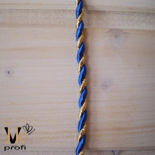 Provázek - modro-zlatý 4 mm — foto 3