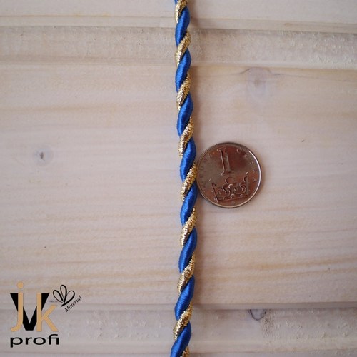 Provázek - modro-zlatý 4 mm — foto 4