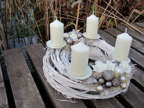 Adventní svícen "BÍLÁ KÁVA" — foto 2